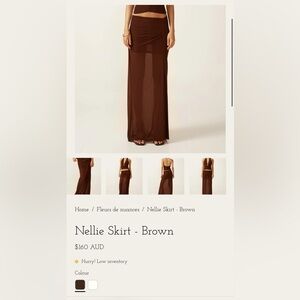 Ancegria Brown Long Mesh skirt size small